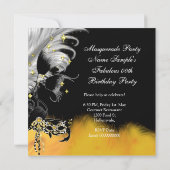 Masquerade Party Wild Mask Black Gold B Kaart (Achterkant)