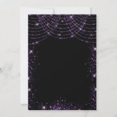 Masquerade party zwart paars glitter masker kaart (Achterkant)