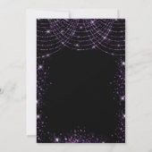 Masquerade party zwarte paarse glitter luxe kaart (Achterkant)