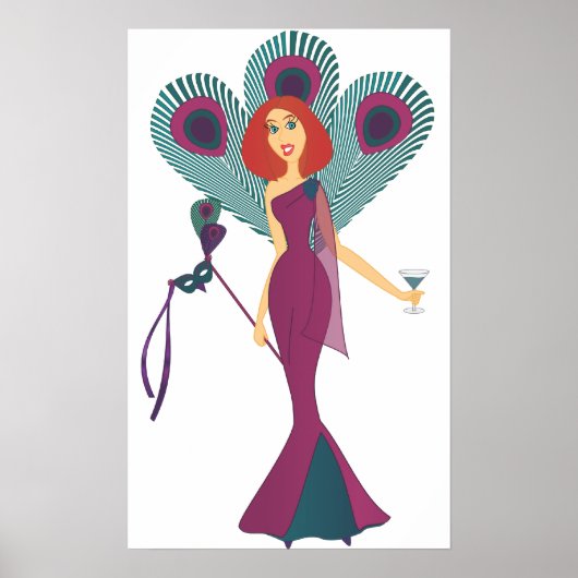 Masquerade Peacock Poster (Voorkant)