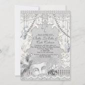 Masquerade Pearls Diamond Bling Wedding Kaart (Voorkant)
