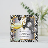 Masquerade Prachtig 30e Zebra Zilver Goud Zwart Kaart (Staand voorkant)