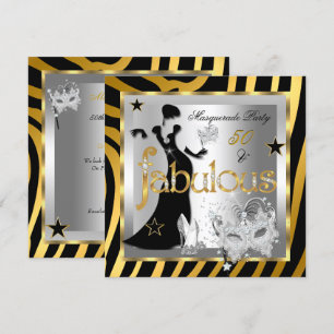 Masquerade Prachtig 50 Zebra Goud Zilver Zwart 2 Kaart