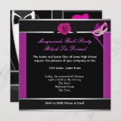 Masquerade Prom High School Dance Formele Roze Kaart (Voorkant / Achterkant)
