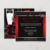 Masquerade Prom High School Dance Red Black Kaart (Voorkant / Achterkant)