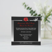 Masquerade Prom High School Dance Silver Red Kaart (Staand voorkant)