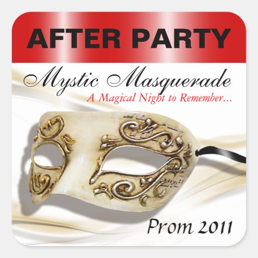 Masquerade Prom Na Party Sticker (Voorkant)