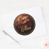 Masquerade Quince Anos Red Gold ID1031 Ronde Sticker (Envelop)