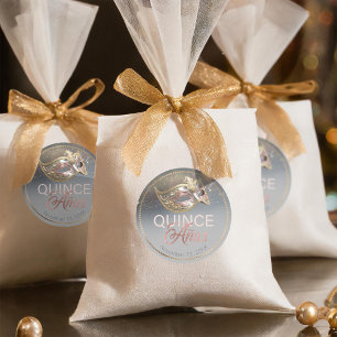 Masquerade Quince Anos Roos Gold ID1031 Ronde Sticker