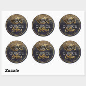 Masquerade Quince Anos Zwart Goud ID1031 Ronde Sticker (Vel)