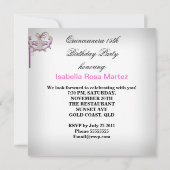 Masquerade Quinceanera 15 Pink Birthday Party Kaart (Achterkant)
