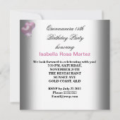 Masquerade Quinceanera 15 Roze Partij Kaart (Achterkant)