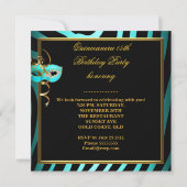 Masquerade Quinceanera 15 Zebra Birthday Party Kaart (Achterkant)