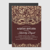 MASQUERADE QUINCEANERA 15E VERJAARDAG MAGNETISCHE UITNODIGING (Voorkant / Achterkant)