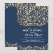 MASQUERADE QUINCEANERA 15E VERJAARDAGSFEEST KAART (Voorkant / Achterkant)