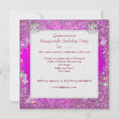 Masquerade Quinceanera 15th Party Tiara Shoe Kaart (Achterkant)