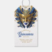 Masquerade Quinceanera Blauw Goud ID1031 Cadeaulabel (Voorkant)