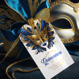 Masquerade Quinceanera Blauw Goud ID1031 Cadeaulabel