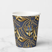 Masquerade Quinceanera Kralen Maskers Blauw ID1031 Papieren Bekers (Achterkant)