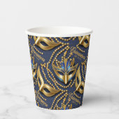 Masquerade Quinceanera Kralen Maskers Blauw ID1031 Papieren Bekers (Voorkant)