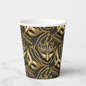 Masquerade Quinceanera Kralen Maskers Zwart ID1031 Papieren Bekers (Voorkant)