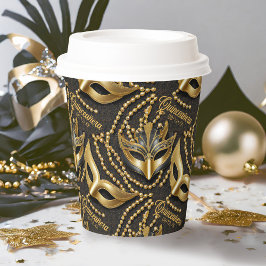 Masquerade Quinceanera Kralen Maskers Zwart ID1031 Papieren Bekers