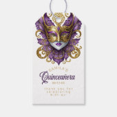 Masquerade Quinceanera Paars Goud ID1031 Cadeaulabel (Voorkant)