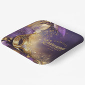 Masquerade Quinceanera Paarse Goud ID1031 Papieren Bordje (Gebogen)