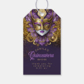 Masquerade Quinceanera Paarse Goud V2 ID1031 Cadeaulabel (Voorkant)