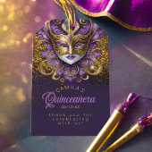 Masquerade Quinceanera Paarse Goud V2 ID1031 Cadeaulabel