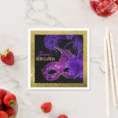Masquerade Quinceañera partij paarse faux gouden f Servetten (Insitu)