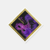 Masquerade Quinceañera partij paarse faux gouden f Servetten (Hoek)