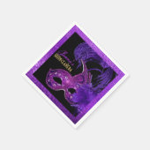 Masquerade Quinceañera partij paarse masker Servetten (Hoek)