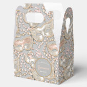 Masquerade Quinceanera Patroon Roos Goud ID1031 Bedankdoosjes (Geopend)