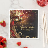 Masquerade Quinceanera rood goud ID1031 Servet (Insitu)