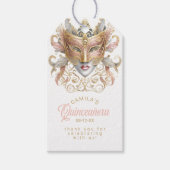 Masquerade Quinceanera Roos Goud ID1031 Cadeaulabel (Voorkant)