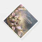 Masquerade Quinceanera Roos Goud ID1031 Servet (Hoek)