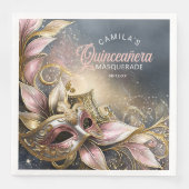 Masquerade Quinceanera Roos Goud ID1031 Servet (Voorkant)
