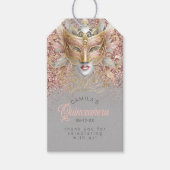 Masquerade Quinceanera Roos Goud V2 ID1031 Cadeaulabel (Voorkant)