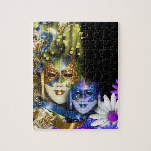 Masquerade quinceanera Venetiaanse maskers Legpuzzel (Verticaal)