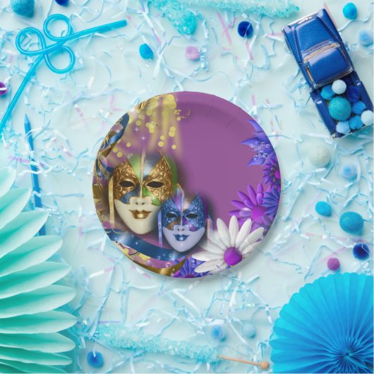 Masquerade quinceanera Venetiaanse maskers PERSONA Papieren Bordje (Feest)