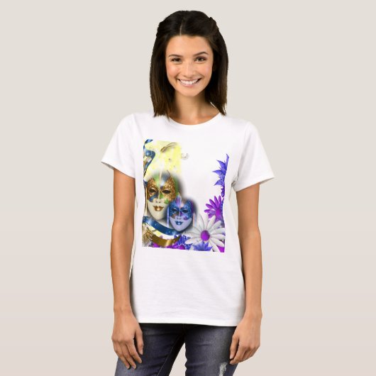 Masquerade quinceanera Venetiaanse maskers PERSONA T-shirt (Voorkant volledig)