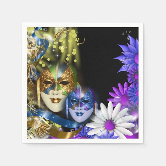 Masquerade quinceanera Venetiaanse maskers Servet (Voorkant)
