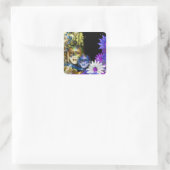 Masquerade quinceanera Venetiaanse maskers Vierkante Sticker (Tas)
