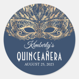 Masquerade Quinceanera Verjaardag Ronde Sticker