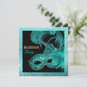 Masquerade quinceañera verjaardagstaarmasker kaart (Staand voorkant)