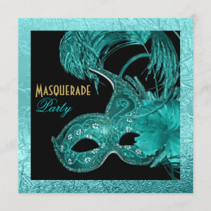 Masquerade quinceañera verjaardagstaarmasker kaart