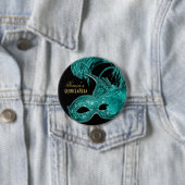 Masquerade quinceañera verjaardagstaarmasker ronde button 7,6 cm (In situ)