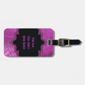 Masquerade quinceañera vijftiende verjaardag paars bagagelabel (Voorkant horizontaal)