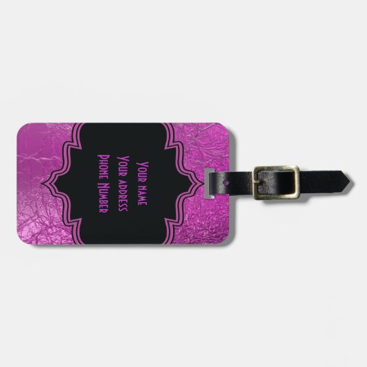 Masquerade quinceañera vijftiende verjaardag paars bagagelabel (Voorkant horizontaal)